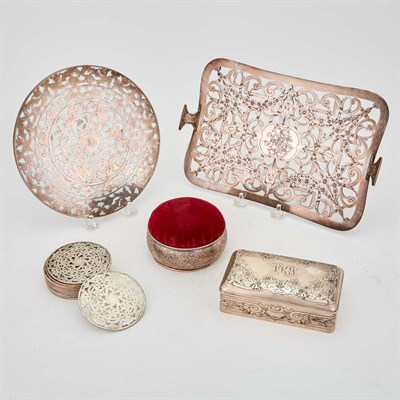 Lot 231 - Group of Sterling Silver Table Articles Length...