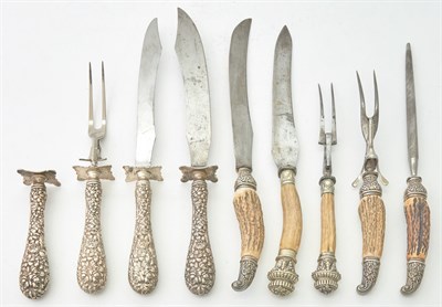 Lot 224 - Stieff Sterling Silver Four-Piece Carving Set;...