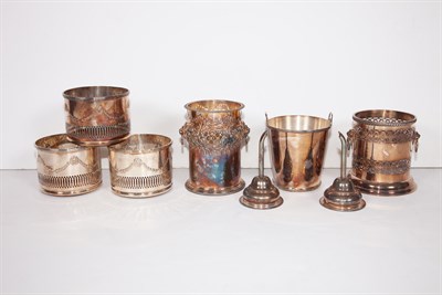 Lot 258 - Group of Silver Plated Wine Related Table...