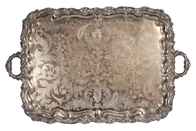 Lot 160 - English Silver Plated Two Handled Tray 19th...