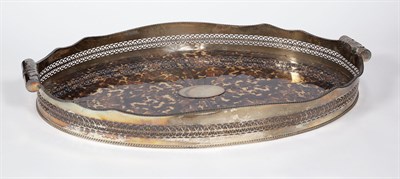 Lot 240 - Large Silver Plated Faux Tortoiseshell Gallery...