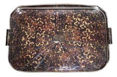 Lot 166 - Silver Plated Faux Tortoiseshell Gallery Tray...