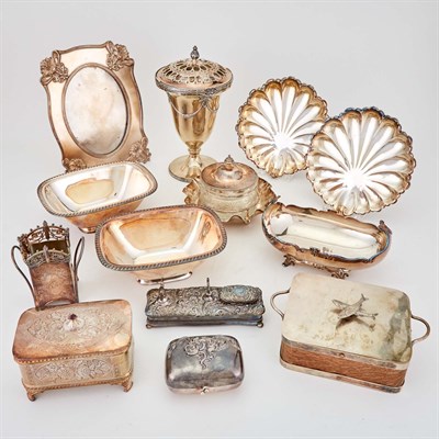 Lot 278 - Group of Silver Plated Table Articles Height...