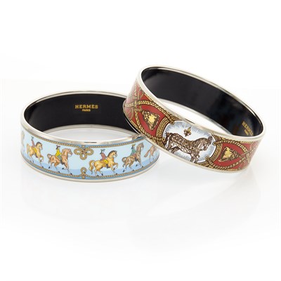 Lot 1108 - Two Gilt and Lacquer Bangle Bracelets, Hermès