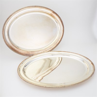 Lot 255 - Two George III Style Silver Plated Platters...