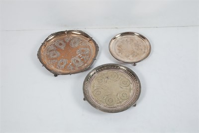 Lot 265 - Three Victorian Silver Plated Salvers Circa...