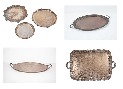 Lot 260 - Group of Three Silver Plated Salvers and Three...