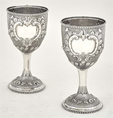 Lot 266 - Pair of American Coin Silver Goblets...