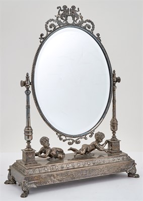 Lot 240 - French Silver Plate Dressing Mirror Early 20th...