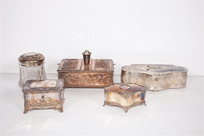Lot 248 - Group of Four Silver Plated Dresser Articles...