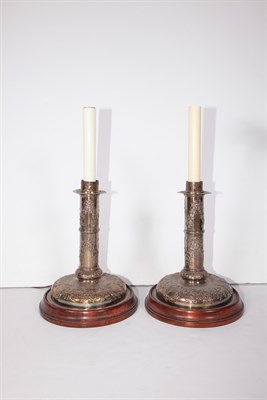 Lot 129 - Pair of Dutch Baroque Style Silver Plated...