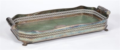 Lot 163 - Silver Plated and Faux Shagreen Galleried...