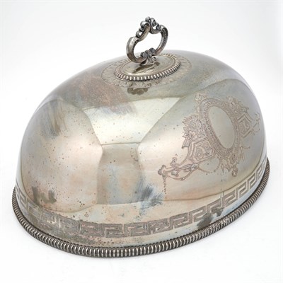 Lot 252 - Two George III Style Silver Plated Dish Covers...