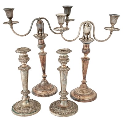 Lot 246 - Pair of George III Style Silver Plated Two...