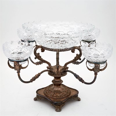 Lot 252 - Regency Style Silver Plated and Cut-Glass...