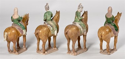 Lot 39 - Group of Four Chinese Glazed Pottery Mounted...