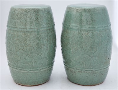 Lot 219 - Two Chinese Celadon Glazed Porcelain...