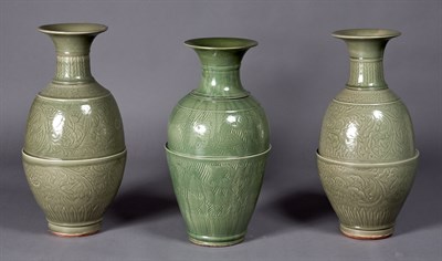 Lot 77 - Three Similar Chinese Ming Style Vases Each of...
