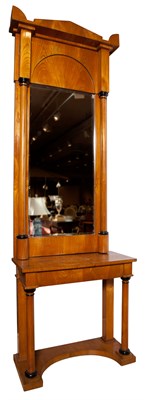 Lot 303 - Biedermeier Ash and Part Ebonized Console and...