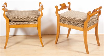 Lot 309 - Pair of Biedermeier Birch Benches Height 24...