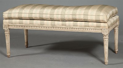 Lot 124 - Louis XVI Style Painted and Upholstered Bench...