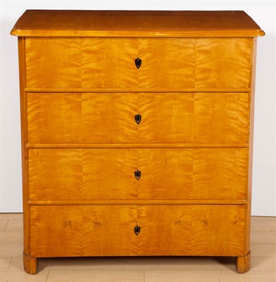 Lot 328 - Biedermeier Birch and Part-Ebonized Chest of...