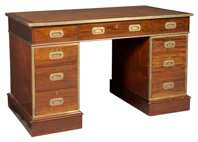 Lot 157 - English Mahogany and Brass-Mounted Campaign...