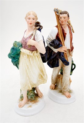 Lot 498 - Pair of Meissen Porcelain Figures of a Male...