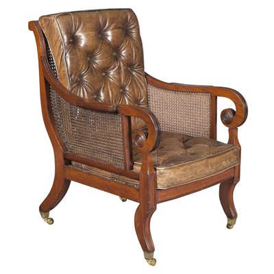 Lot 540 - George IV Mahogany Caned Bergère Circa 1820...