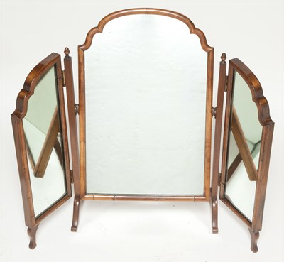 Lot 174 - Georgian Style Walnut Folding Shaving Mirror...
