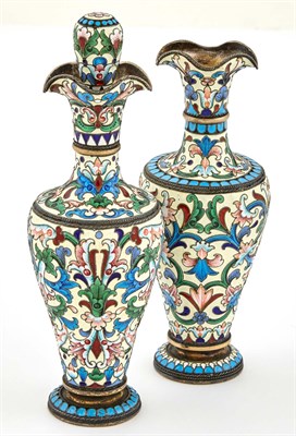 Lot 149 - Two Similar Russian Silver and Cloisonné...