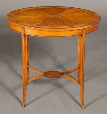 Lot 370 - George III Style Inlaid Satinwood Oval Table...