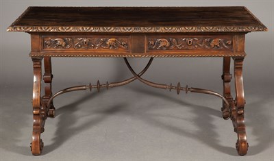 Lot 379 - Spanish Baroque Style Walnut Trestle Table...
