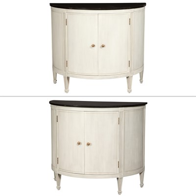 Lot 382 - Pair of George III Style Painted Demilune Side...