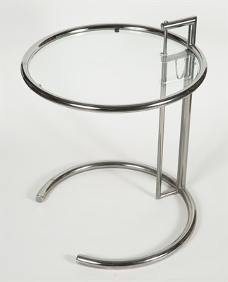 Lot 213 - Chromed Metal and Glass E1027 Style Occasional...