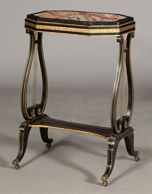 Lot 353 - Regency Black-Painted and Parcel-Gilt Marble...
