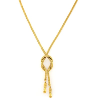 Lot 1625 - Braided Gold Mesh Lariat Necklace