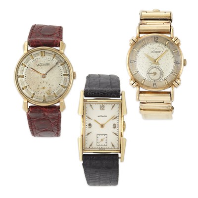 Lot 1374 - Three Gold and Gilt-Metal Wristwatches, LeCoultre