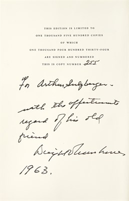 Lot 178 - EISENHOWER, DWIGHT D. The White House Years....