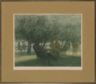 Lot 110 - Harold Altman (1924-2003) PATH WITH PIGEONS;...