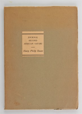 Lot 343 - STAATS, HENRY PHILIP Journal. Second African...