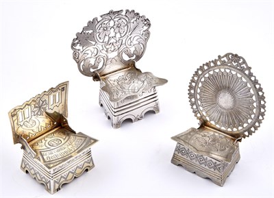 Lot 206 - Group of Three Russian Silver Salt Thrones...