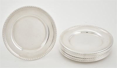 Lot 237 - Set of Twelve Sterling Silver Butter Plates...
