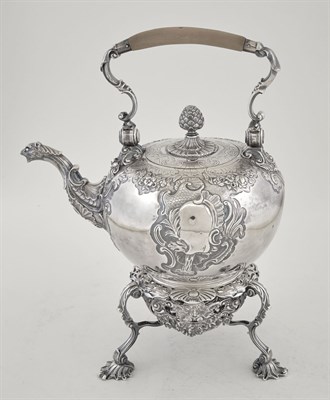 Lot 262 - George II Sterling Silver Kettle on Stand...