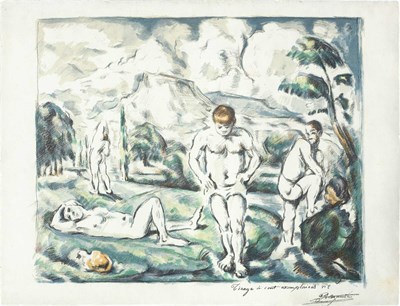 Lot 23 - Paul Cézanne (1839-1906) LES BAIGNEURS (GRAND...