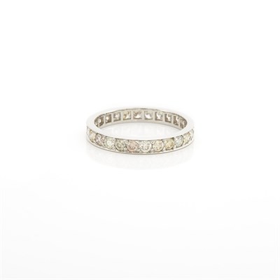 Lot 1817 - White Gold and Diamond Band Ring
