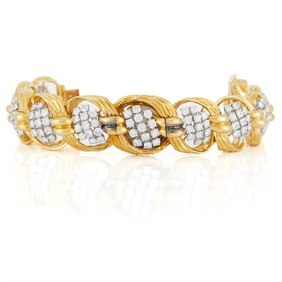 Lot 271 - Gold, Platinum and Diamond Bracelet-Watch, Audemars Piguet