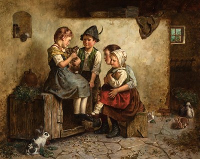 Lot 13 - Edmund Adler Austrian, 1876-1965 Children in...