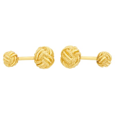 Lot 402 - Pair of Gold Knot Cufflinks, Tiffany & Co., Schlumberger