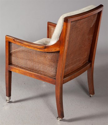 Lot 444 - Pair of George III Mahogany and Caned Bergères...
